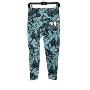 Tahari Sport Womens Abstract Slate Grey Compression Leggings Size Medium